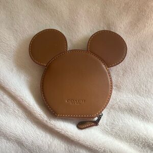 Coach Tan Mickey Mouse Ear Coin Purse